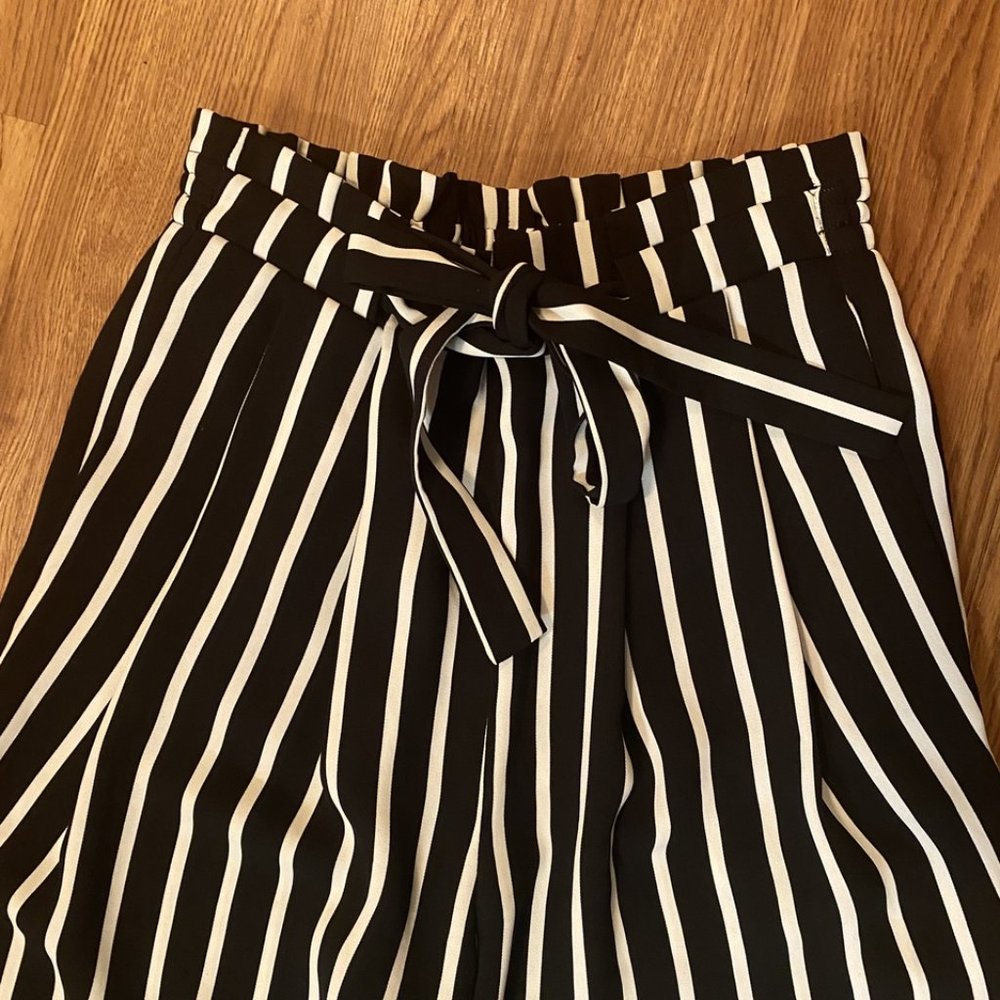 Zara Basics Striped Crop Pant sz US Small - Picture 5 of 6